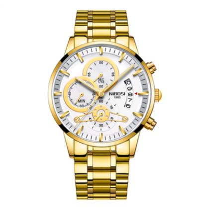 Steel Band Waterproof Quartz Watch For Men