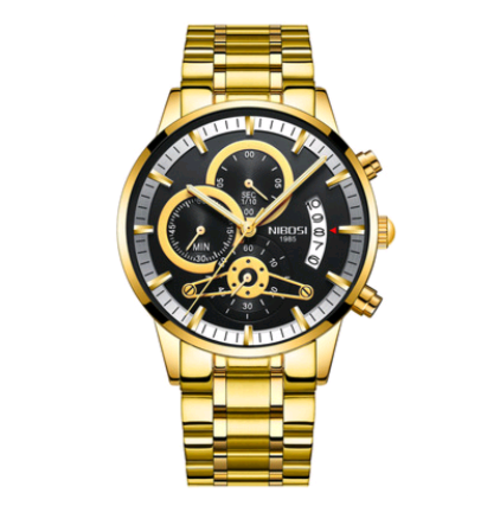 Steel Band Waterproof Quartz Watch For Men